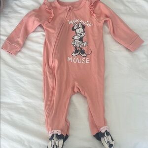 Disney Minnie Mouse Pink Ruffle Footie